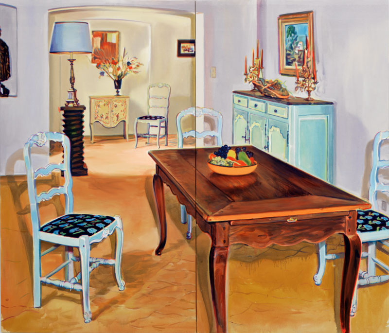 Int&eacute;rieur Rustique (Dyptichon), 2005, &Ouml;l auf Leinwand, 195 x 228 cm