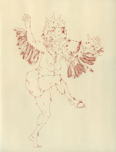ohne Titel, 2001, Tusche auf Papier, 32 x 24 cm