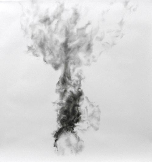 Eye Dust 3, 2008, grauer, glitzernder Lidschatten auf Papier, 160 x 150 cm