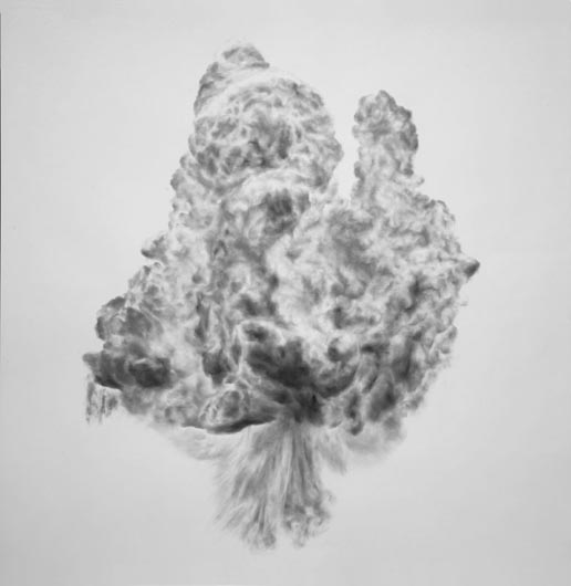 Eye Dust 4, 2008, grauer, glitzernder Lidschatten auf Papier, 160 x 150 cm