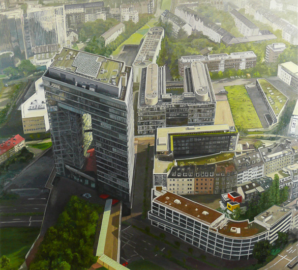 B1 (Stadttor D&uuml;sseldorf), 2012, &Ouml;l auf Leinwand, 180 x 200 cm
