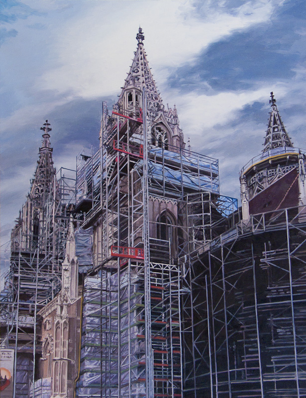 Ulmer M&uuml;nster, 2010, &Ouml;l auf Leinwand, 130 x 100 cm