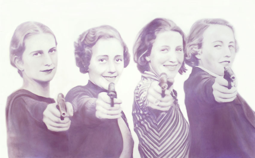 Women are different from men 16, 2014, print with eye-shadow and glitter on paper, framed 115 x 176 cm